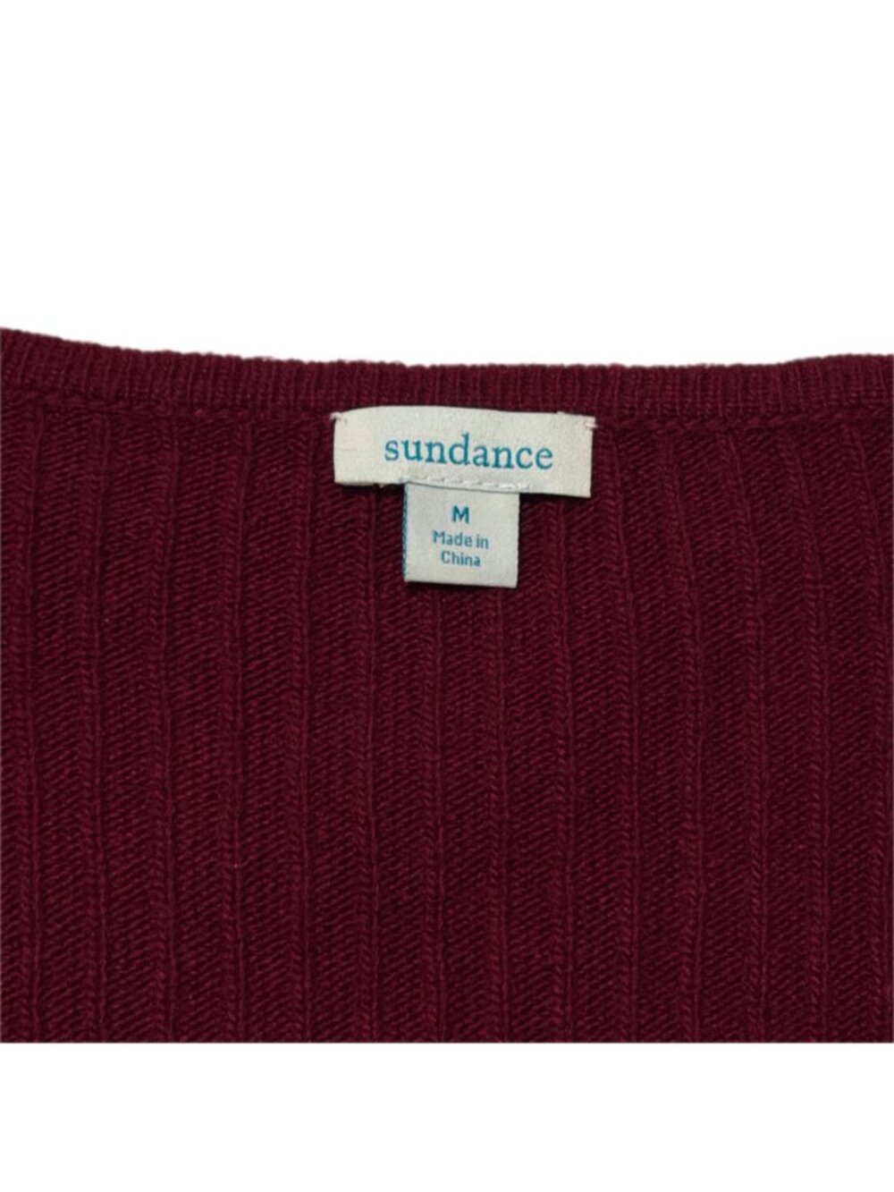 Sundance Sweater Womens M Burgundy Crop Lace Flounce Cuff Cottage Artsy Boho - Picture 4 of 16